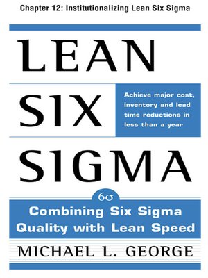 cover image of Institutionalizing Lean Six Sigma